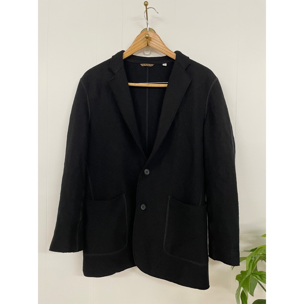 Billy Reid Mens 40R Black Unstructured Blazer Jacket Made in Italy Booled Wool